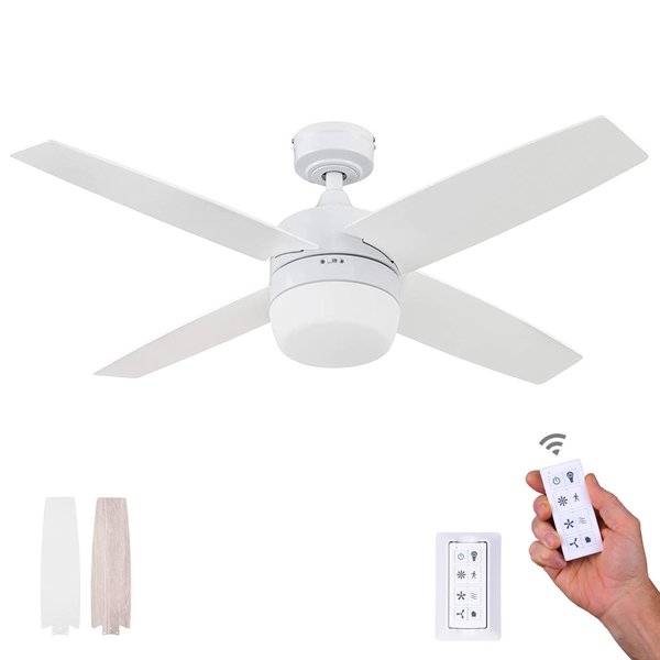 Prominence Home Atlas, 44 in. Ceiling Fan with Light & Remote Control, Bright White 51469-40